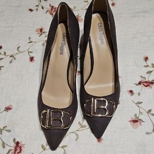 LAURA BIAGIOTTI HEELS WITH GOLD LOGO